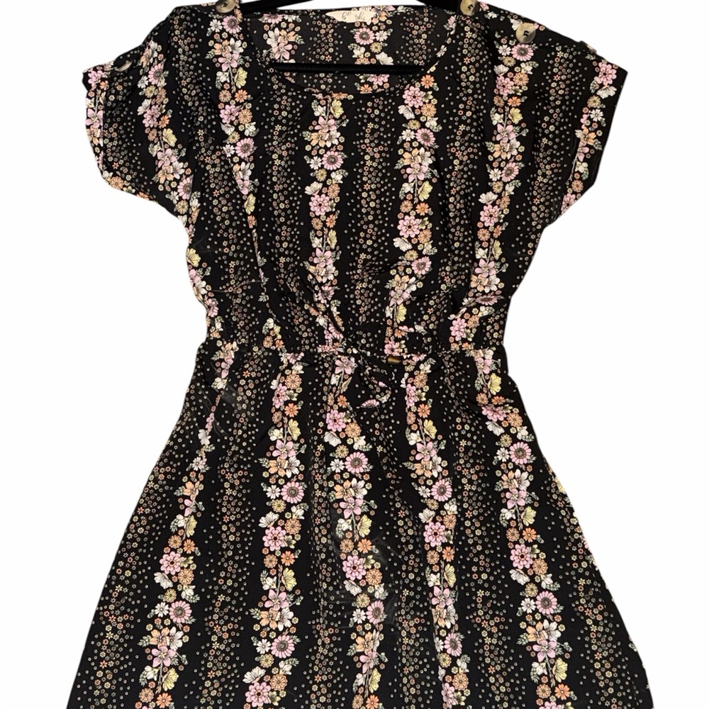 Blush Black Floral Mini Dress